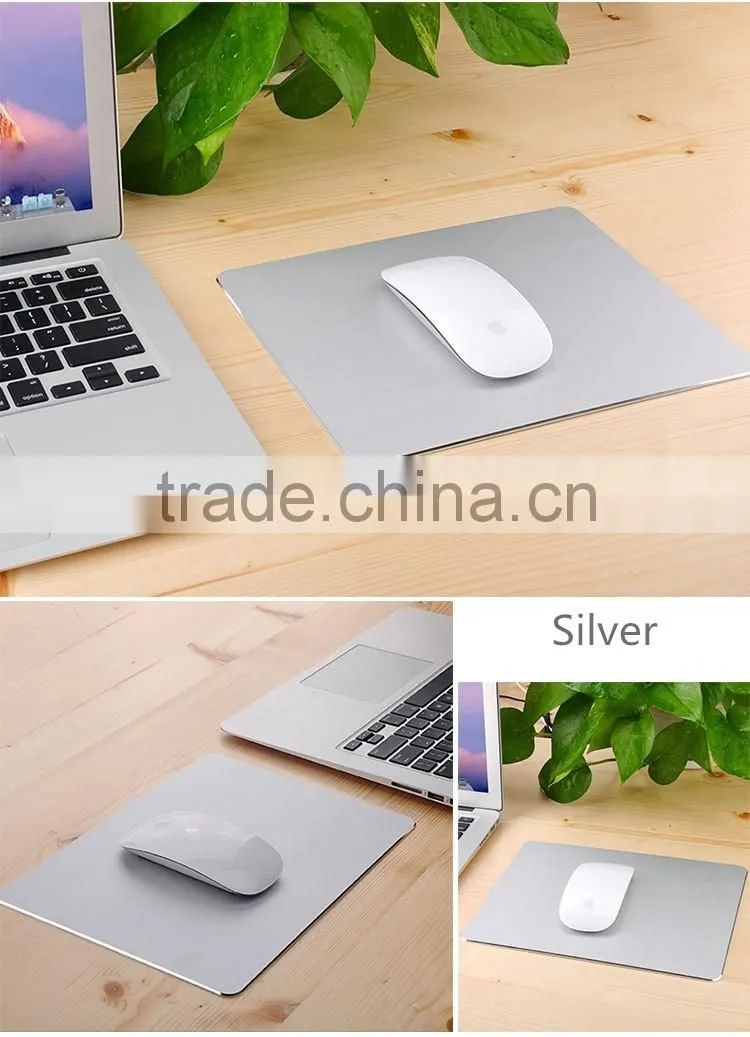 Aluminum Metal Mouse Pad Game Mouse Pad with Non-slip Rubber Base