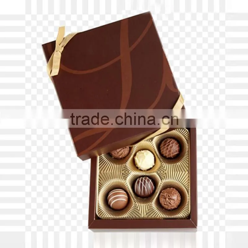 High quality best paper chocolate box packaging with ribbon