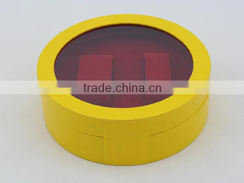 Luxury handmade gold watch box packaging with pvc clear window