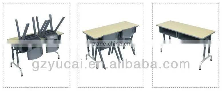 Adjustable european double school desk