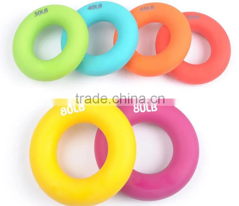 High Quality New Design Grip Strength Recovery Colorful Eco-friendly Silicone Massage Gripping Ring