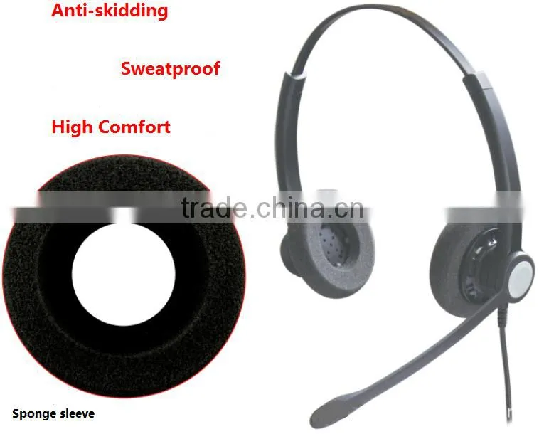 Office telephone headband , professional multi-functional plugs headset with mic