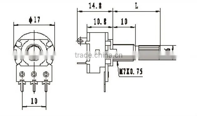 rotary potentiometer b50k potentiometer