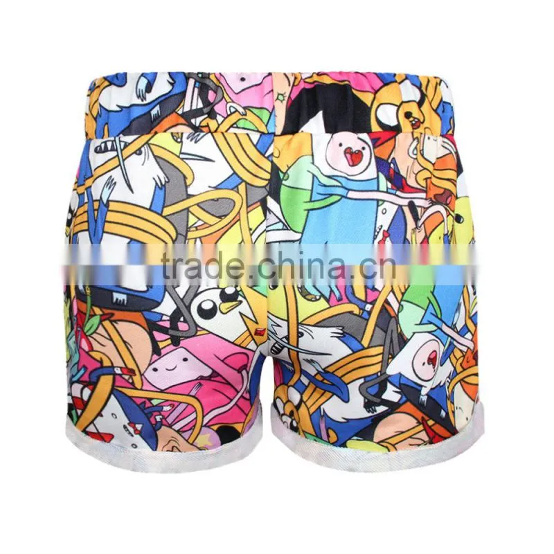 2015 Women Shorts Sublimation Print Running Shorts Elastic Waist N16-3
