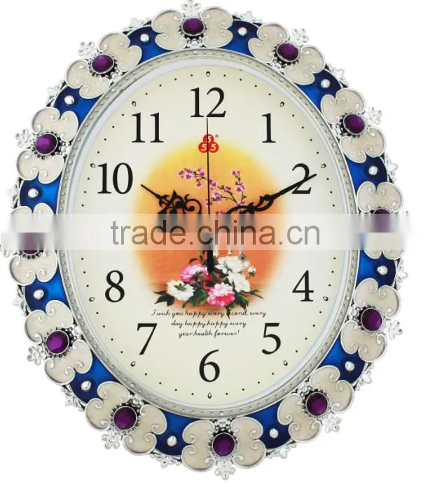 High quality rectangular shape diamond wall clock for home decor