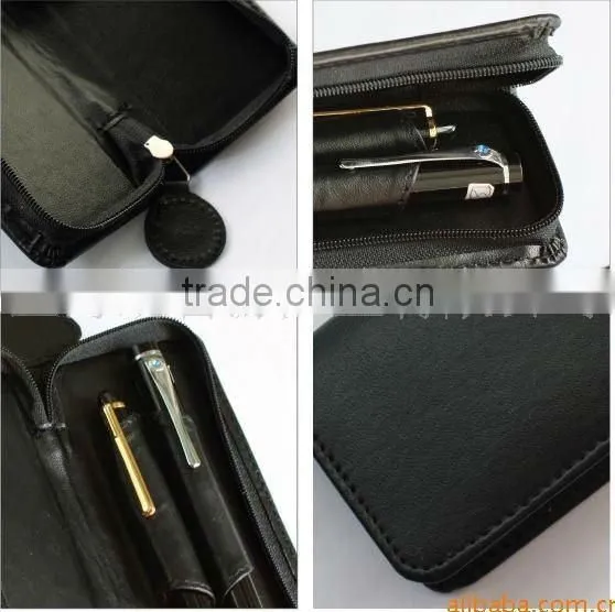 2012 business trip 100 pu leather cute pen bag