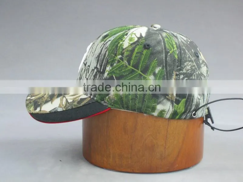 Hi quality 3D embroidery 6-panel Cotton twill LED camo Baseball Cap