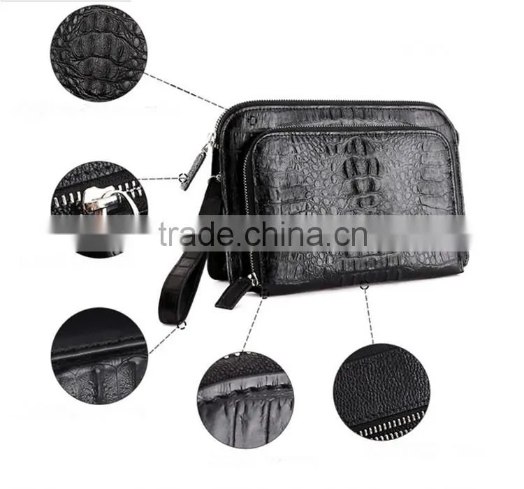 Zipper Clutch Wallet Custom Leather Bag Clutch Bag Genuine Crocodile Bag Men Luxury Wallet Clutch