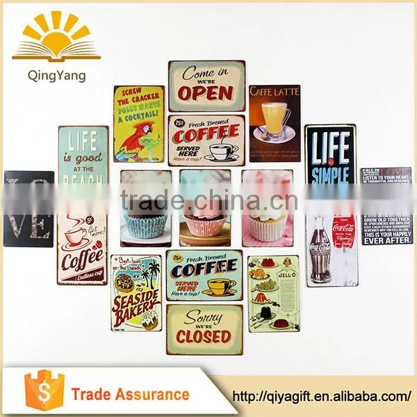 Tin sign, tin plate, tin advertising sign