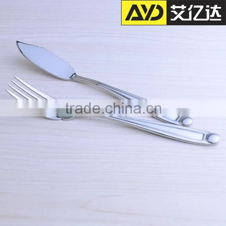 Stainless steel silver cutlery wholesale with gold plated flatware factory