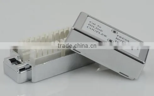 Taiwan Manufacturer Cat6 180 Degree Shielded STP Straight Dual IDC Inline Coupler