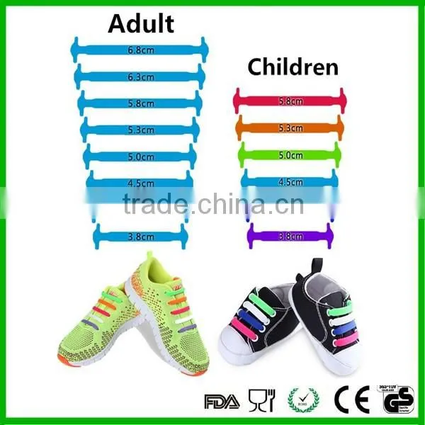 Promotional silicone shoelaces set on tie shoe laces lazy durable