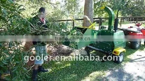 Trailer mounted wood chipper, ATV wood shredder, 40HP diesel engine