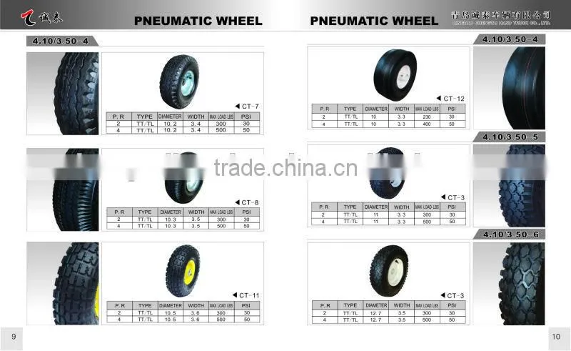 wheel barrow wheel 4.10/3.50-4 with high quality