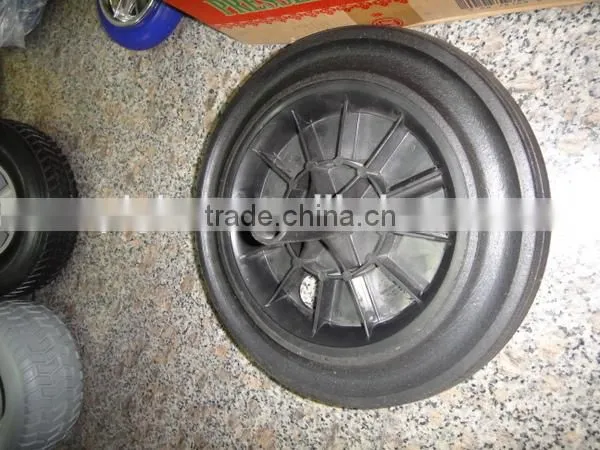 12 inch solid rubber powder wheel/dustbin wheel 12x2