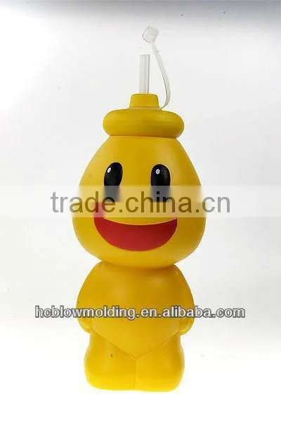 OEM Blow Molding plastic Cartoon Water bottle 3D figure cartoon toys action figure
