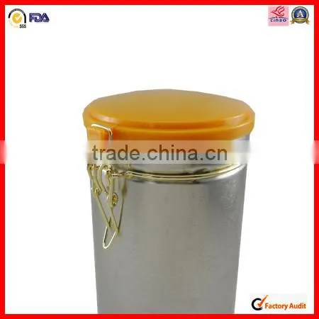 custom new round airtight tea tin box
