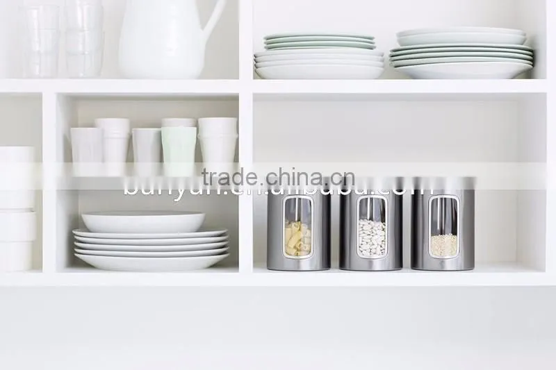 Amazon Top Sale Stainless Steel Highly Polished Tea Coffee Sugar Canisters