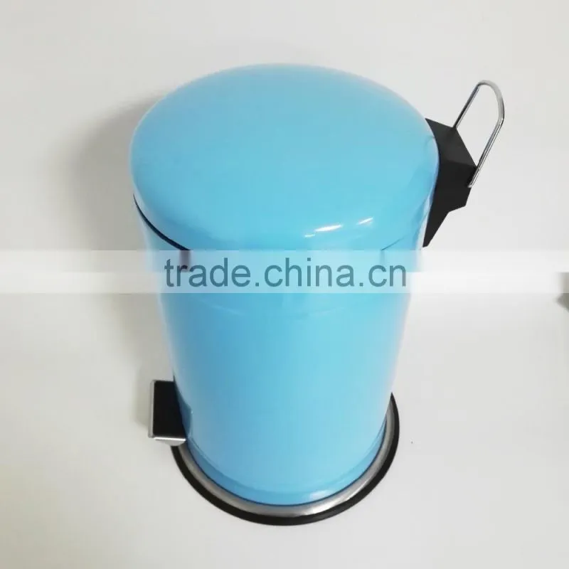 Powder Coated Dustbin 12L Stainless Steel Foot Pedal Trash Can kitchen waste Bin