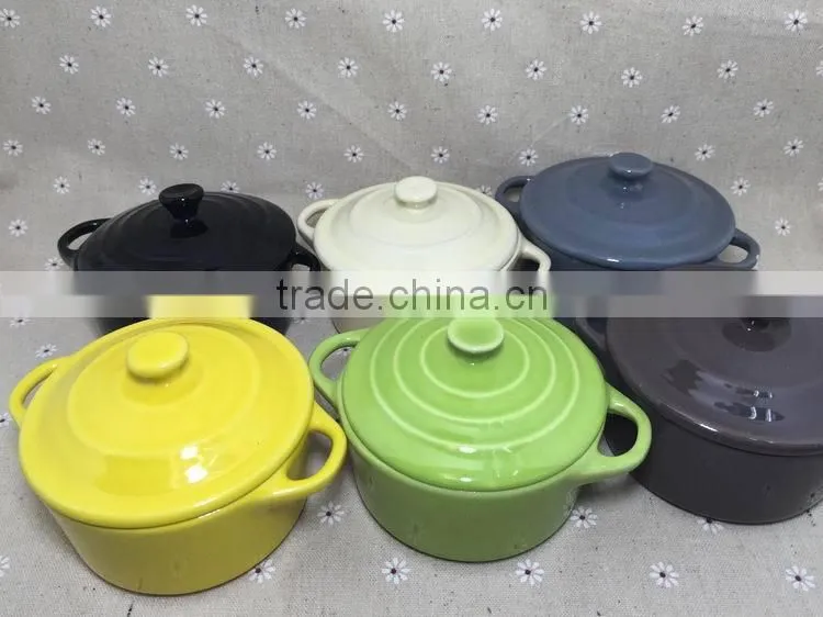 Stocked ceramic Soup pot Milk Pot bakeware bowl with handle