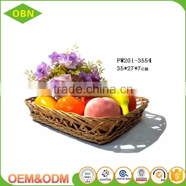 China Wholesale Price Handmade Wicker Bread Tray Fruit Basket
