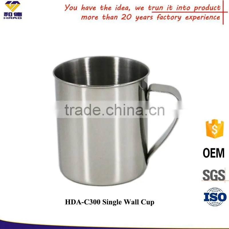 OEM Classical Design 300 ML Stainless Steel Mug Cup With Round Rim