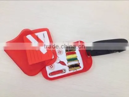 2015 New Design Plastic Needlework tool set Essential Sewing Tools Set With Luggage Tag