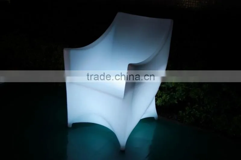 IR remote control PE material led luminous garden furniture chair