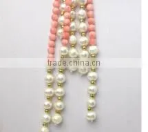 3 rows 45 inch 5mm pink round red original coral beads necklace