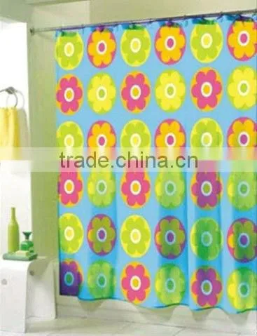 Waterproof flower Design Bathroom Shower Curtain PEVA Bath Curtain