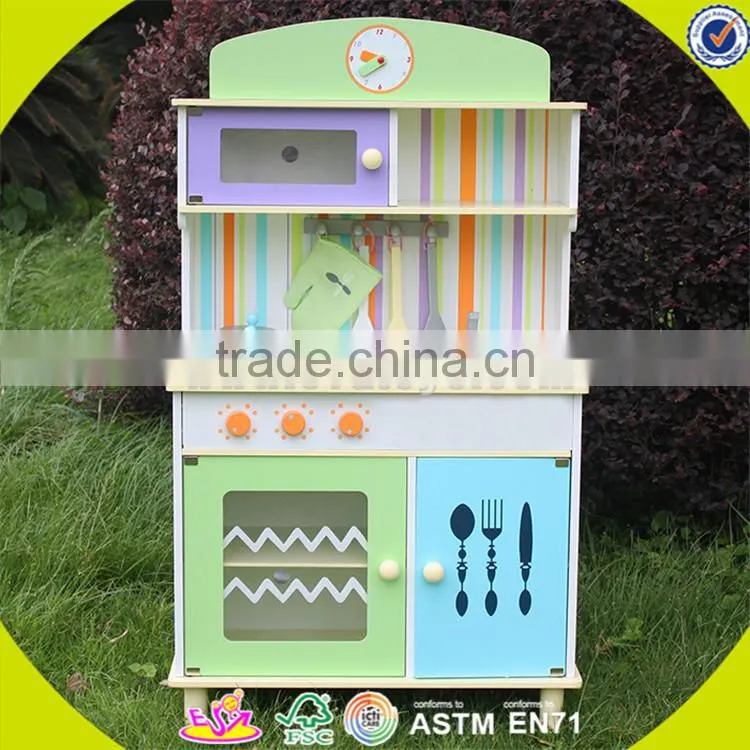 Wholesale cheap funny wooden kids kitchen toy creative role play wooden kids kitchen toy W10C055