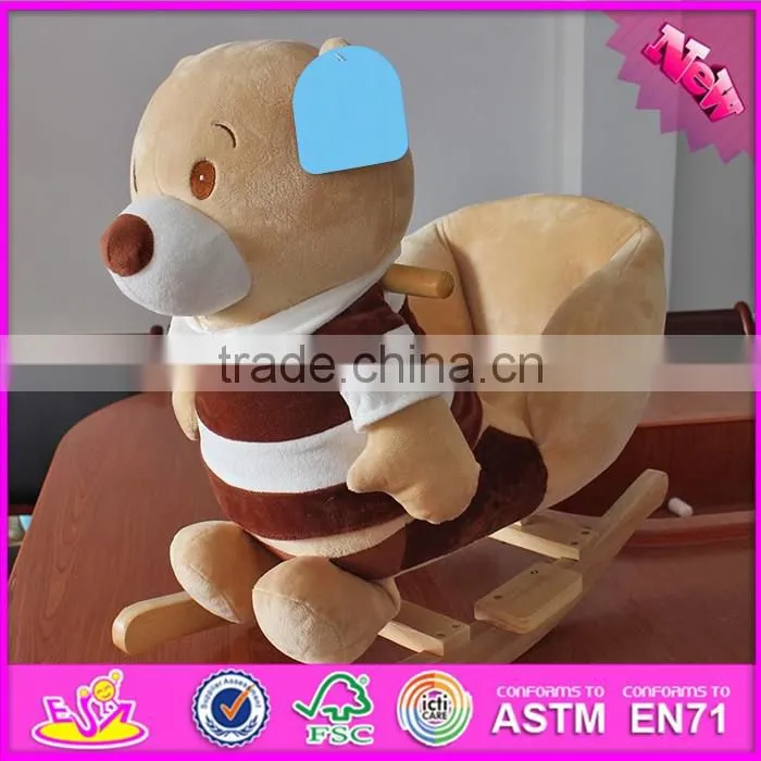 2017 New products funny horse sound wooden rocking horses for toddlers W16D094