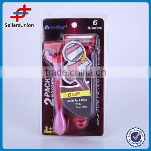 2PCS SWEDEN STAINLESS STEEL SIX BLADE RAZOR
