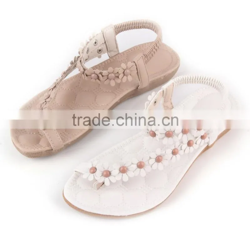 2016 Summer Sandals Fashion Girls Flat Sandals Women Bohemia Floral Beach Sandals Slippers Flip Flops Sweet Style Flower