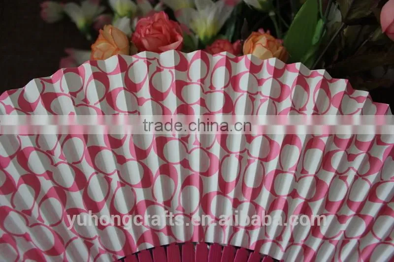 Both sides printing bamboo paper fan in Japanese style