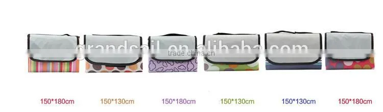 wholesale customised logo picnic blanket tartan foldable camping picnic mat with waterproof PVC coating