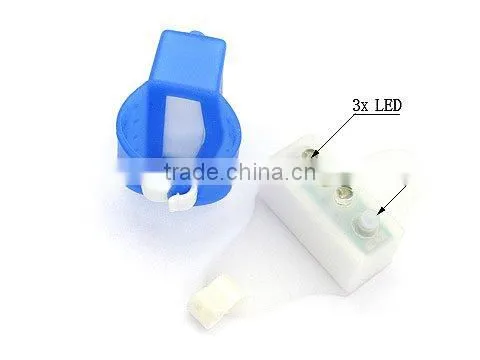 Super Bright 3 Led White Blue Lights Front Rear Silicone Bike Light Bicycle Tail Light