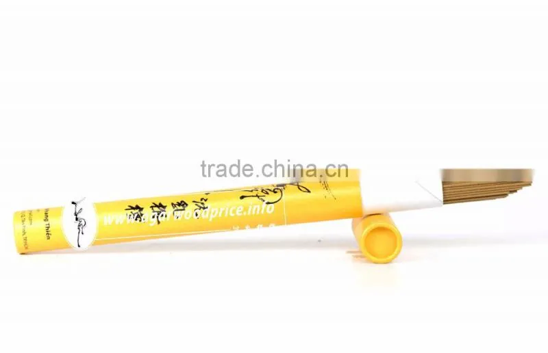 Agarwood incense without sticks in yellow cylinders - 100% Agarwood powder
