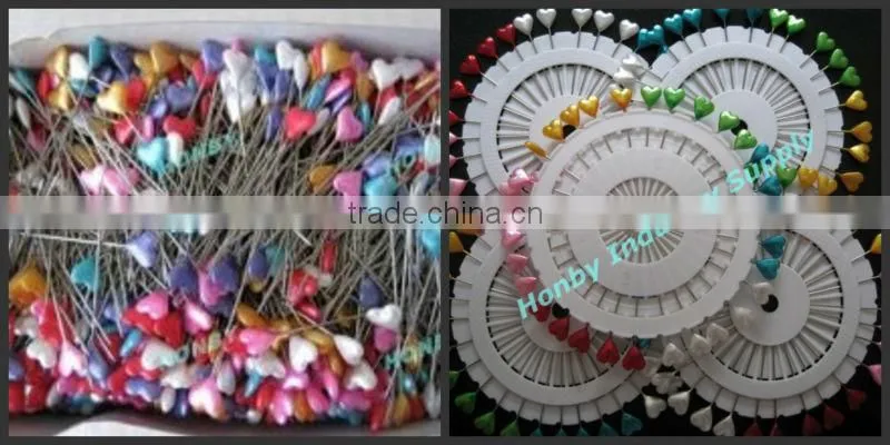 Cute 55mm heart shaped pearl colors brooch hijab pin