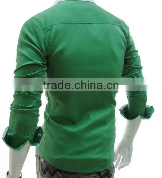 Fashion Candy Colors Luxury Collar Mens Fitted Formal Party Casual Dress Shirts