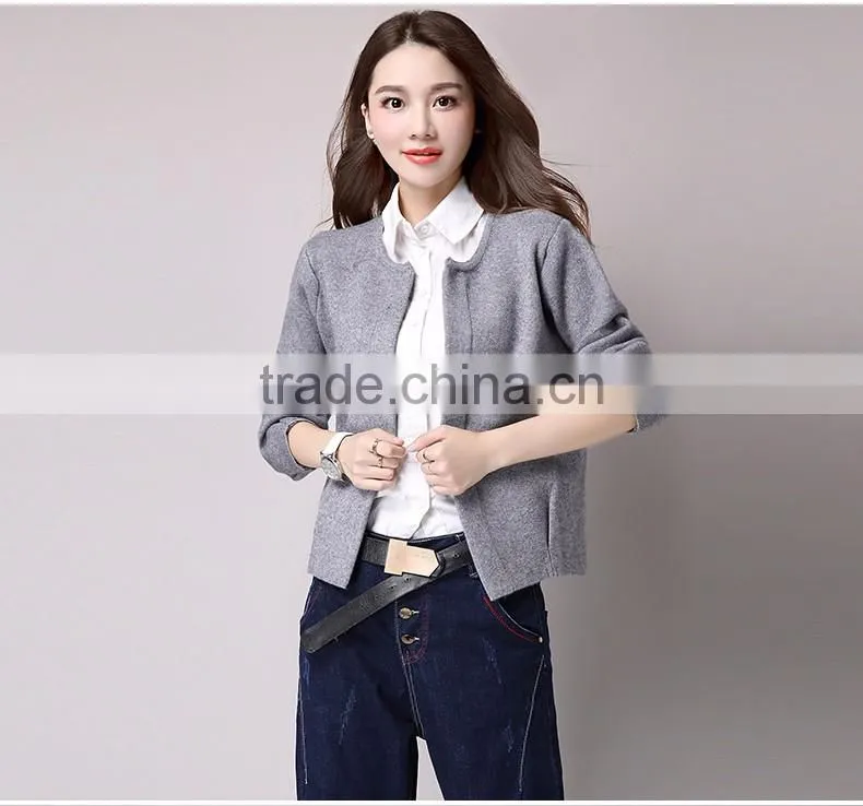 Apparel manufacturers lantern sleeve knitwear women cardigan sweaters