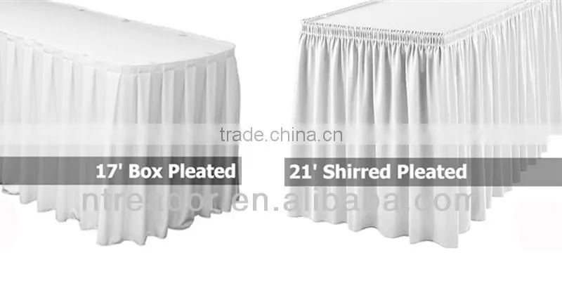 17' Burgundy polyester table skirts