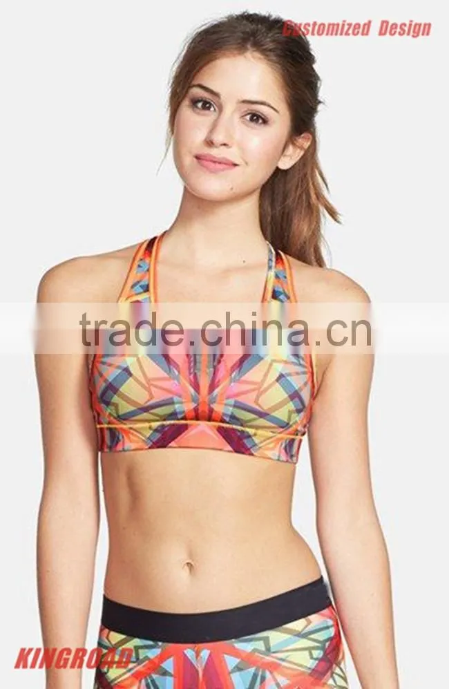 Newest sublimation printed women zebra bra
