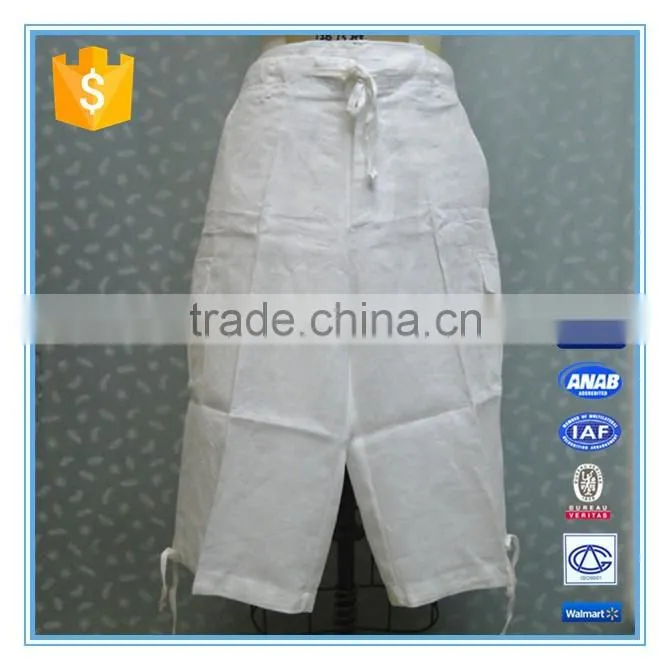 Good Quality Casual Linen Cargo Capri Pants For Men