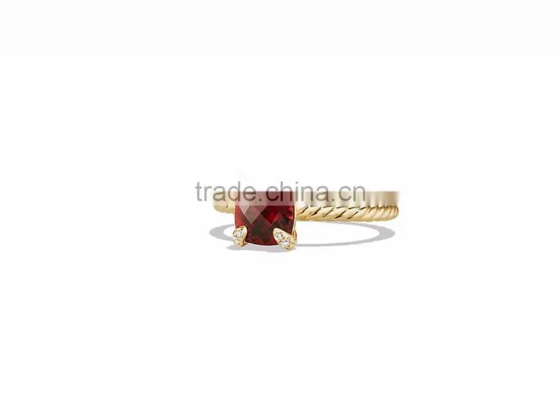 Big Gemstone CZ Studded Gold Plated Ring