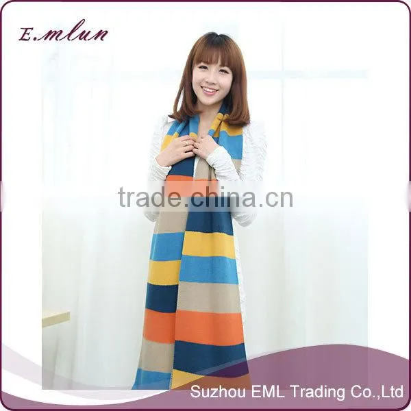 Wholesale patchwork knit scarf/knit fabric scarf/knitted scarf