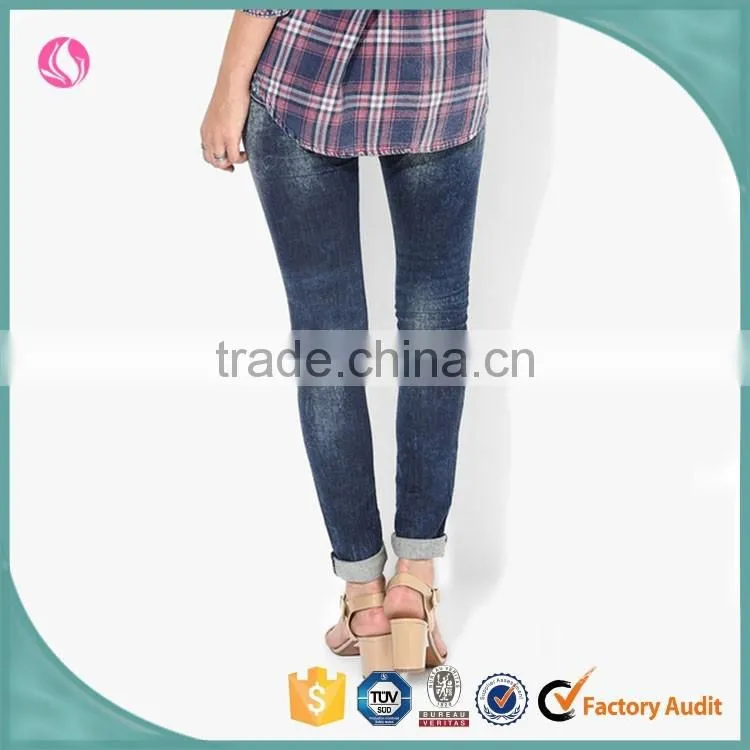 Ladies Latest Jeans Women Denim Fabric Custom Box Jean Trousers