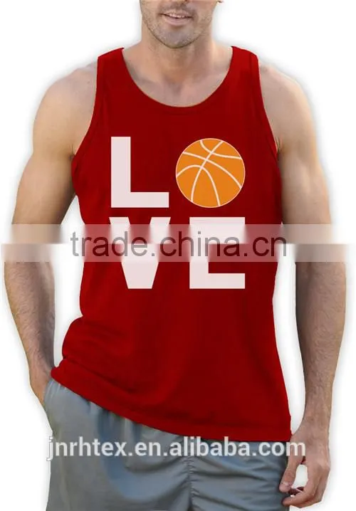 Mens 95% polyester 5% spandex printing sport tank top