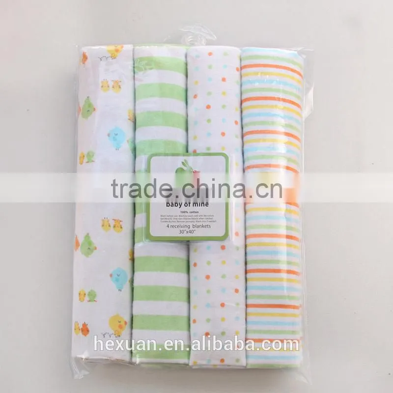 OEM factory or stocked designs 102*76cm Baby Receiving Blanket, Flannel Blanket, 100% Cotton Baby Blanket