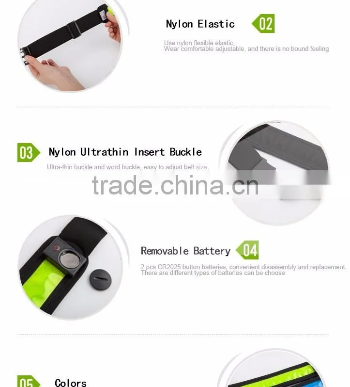 Sport running belt LED reflective night waist band